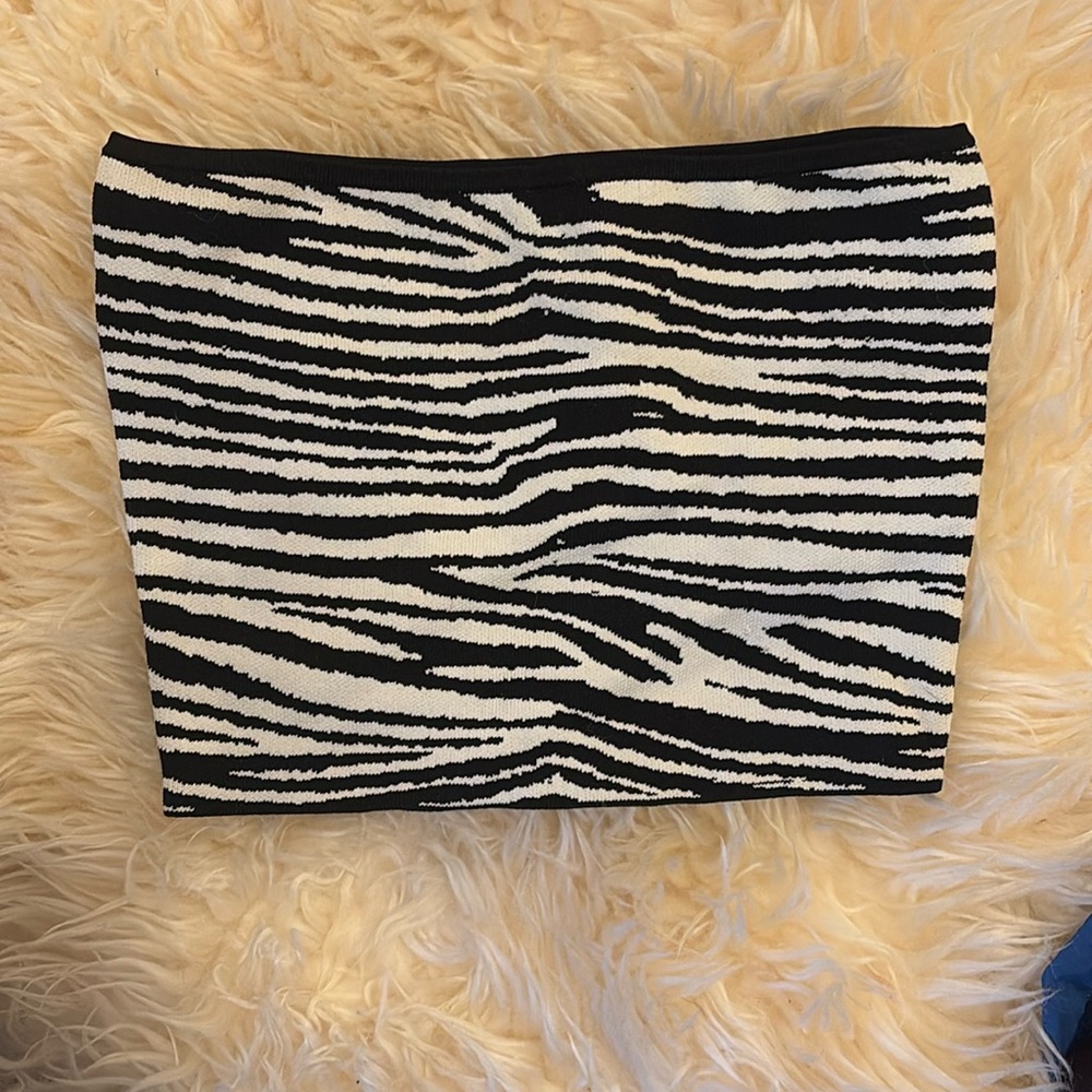 Babaton zebra print tube top